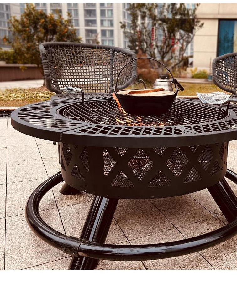 Large Outdoor Wood Burning Fir - مراجعة Camping Cooking Fire Pit وسعره