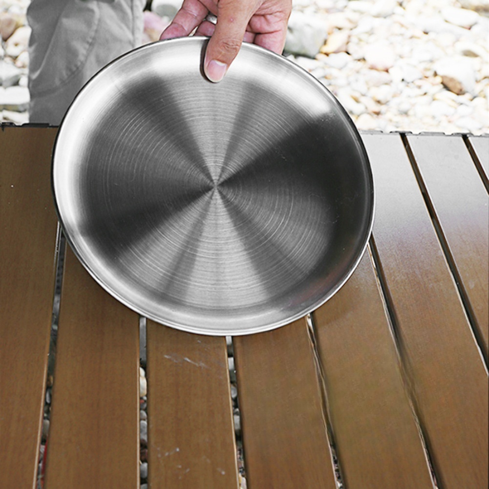 1 PCS  Stainless Steel  Plates - مراجعة Camping Cooking Dishes وسعره