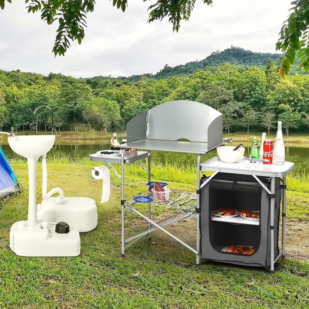 Camping Kitchen Table, Portabl - مراجعة Camping Cooking Area وسعره