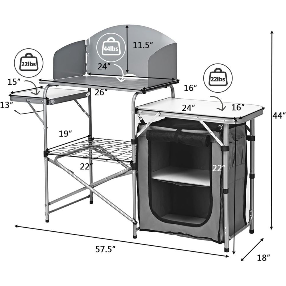 Camping Kitchen Table, Portabl - مراجعة Camping Cooking Area وسعره