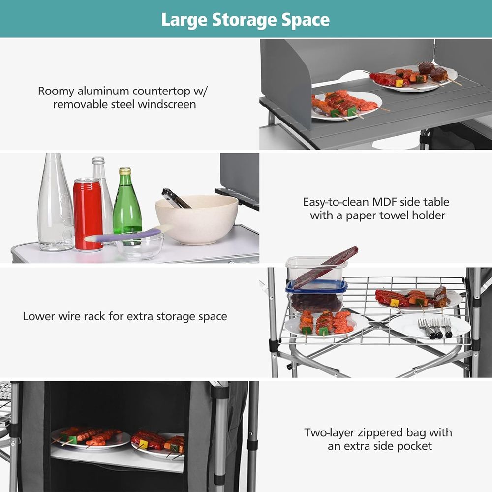 Camping Kitchen Table, Portabl - مراجعة Camping Cooking Area وسعره