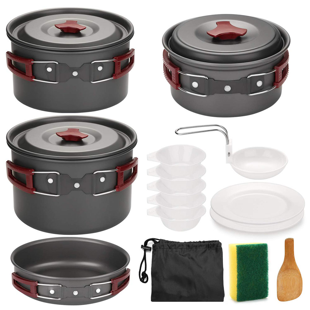 Outdoor Camping Cookware Kit N - مراجعة Camping Cooking Set Large وسعره