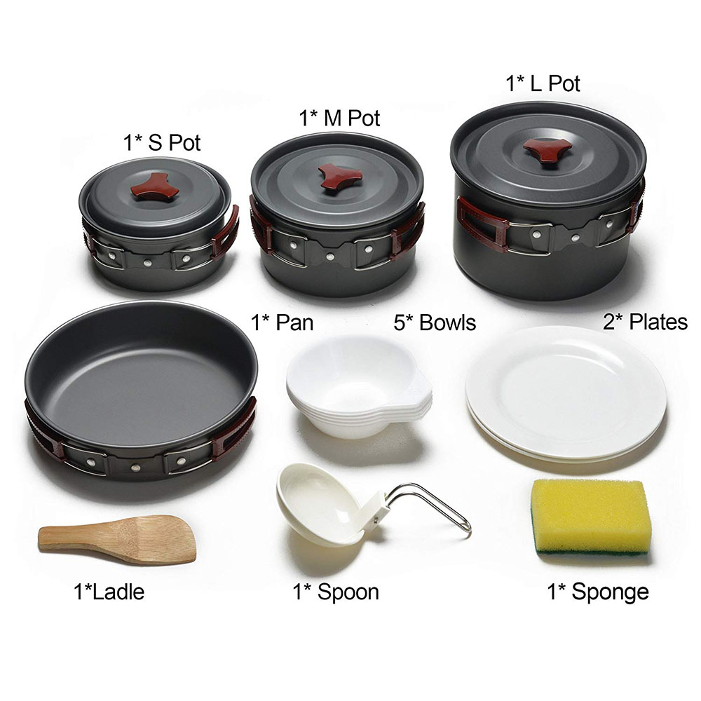 Outdoor Camping Cookware Kit N - مراجعة Camping Cooking Set Large وسعره