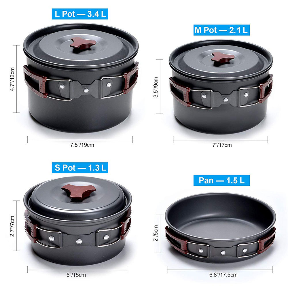Outdoor Camping Cookware Kit N - مراجعة Camping Cooking Set Large وسعره