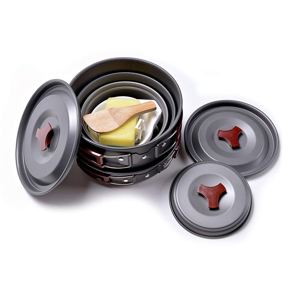 Outdoor Camping Cookware Kit N - مراجعة Camping Cooking Set Large وسعره