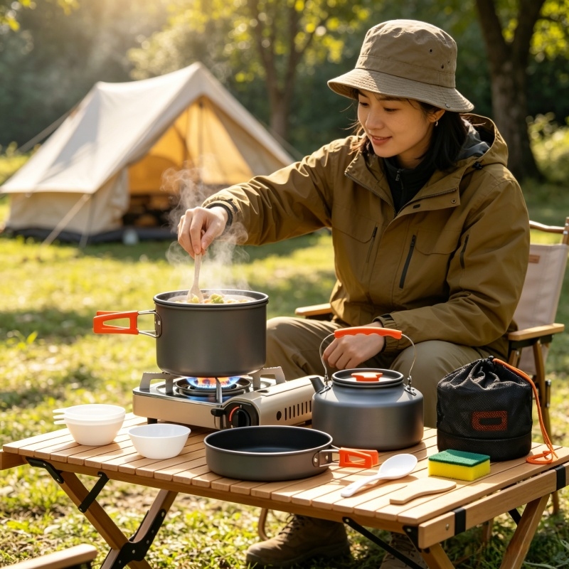 Camping Cookware Set Outdoor P - مراجعة Camping Cooking Windscreen وسعره