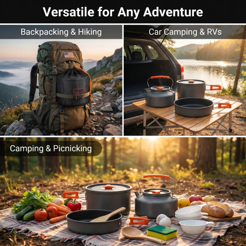 Camping Cookware Set Outdoor P - مراجعة Camping Cooking Windscreen وسعره