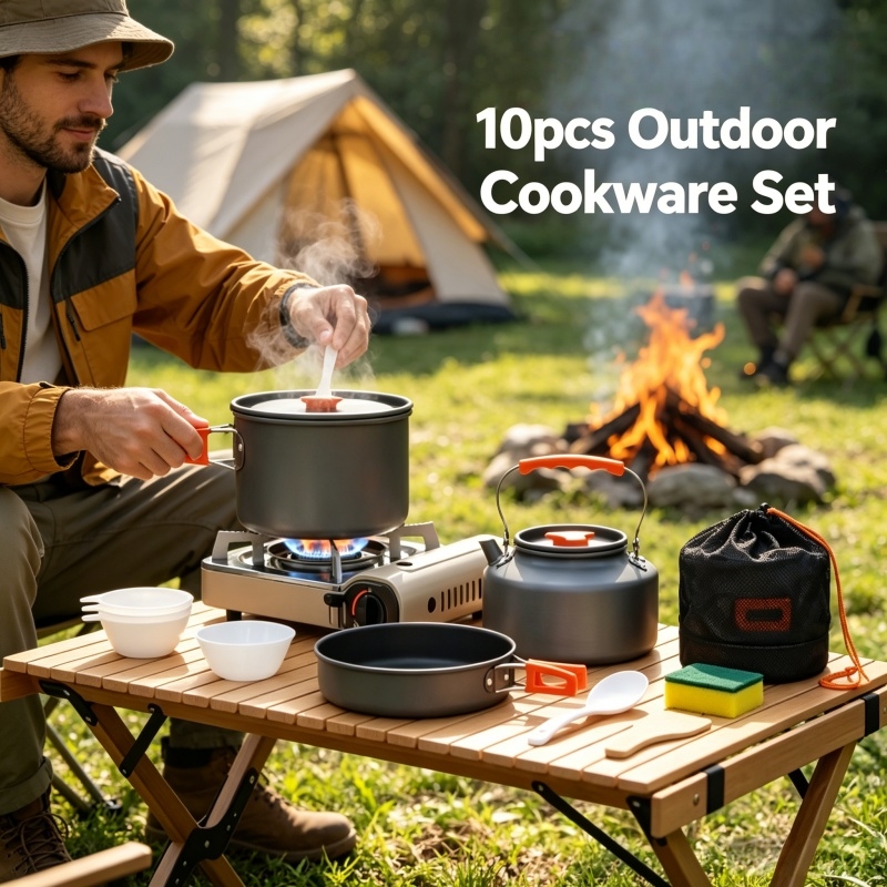 Camping Cookware Set Outdoor P - مراجعة Camping Cooking Windscreen وسعره