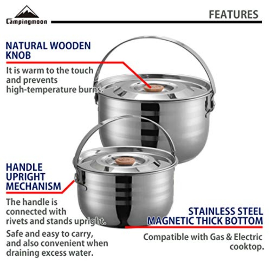 CAMPINGMOON Camping Cookware S - مراجعة Camping Cooking Mess Kit وسعره