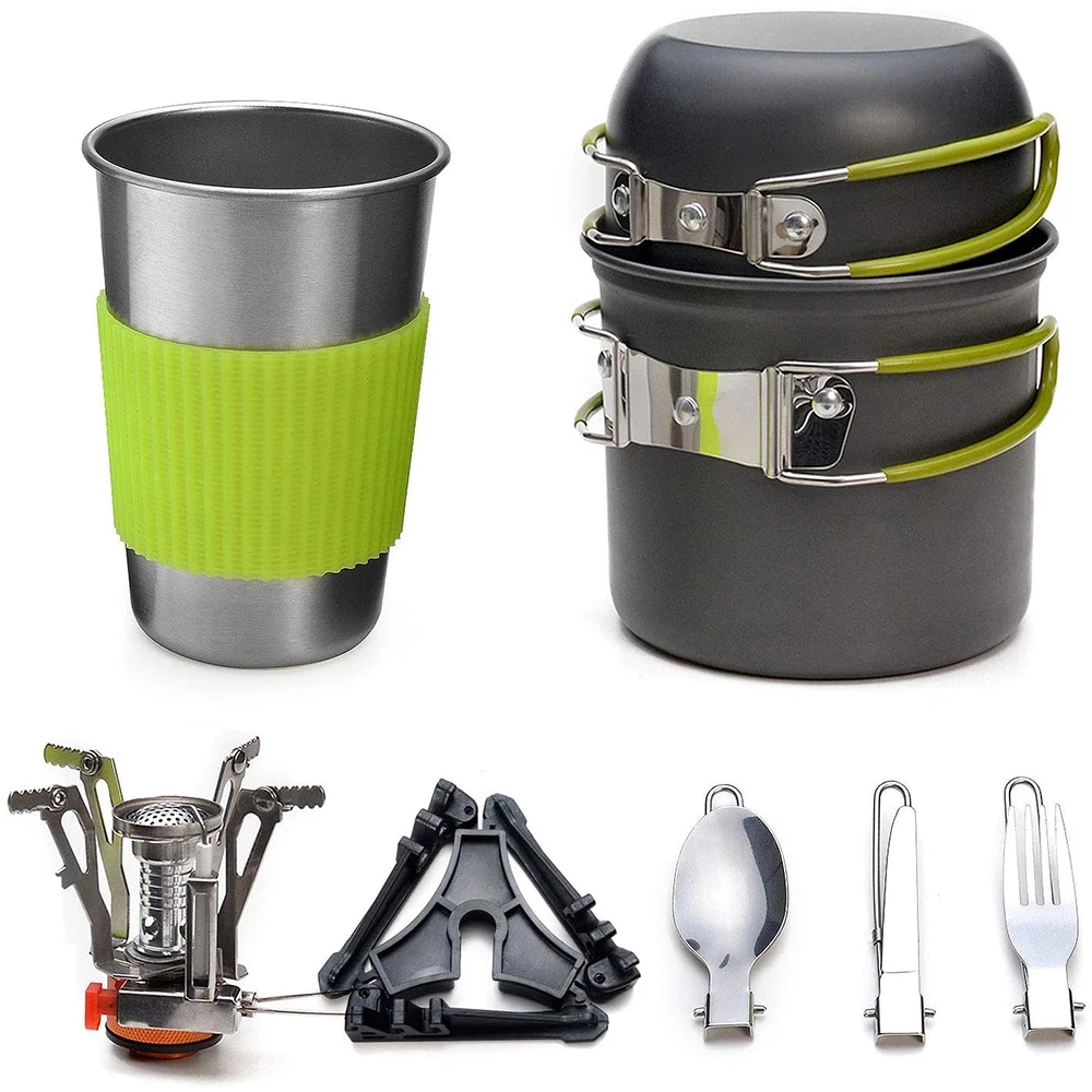 Camping Cookware Kit with Stov - مراجعة Camping Cooking Roll وسعره