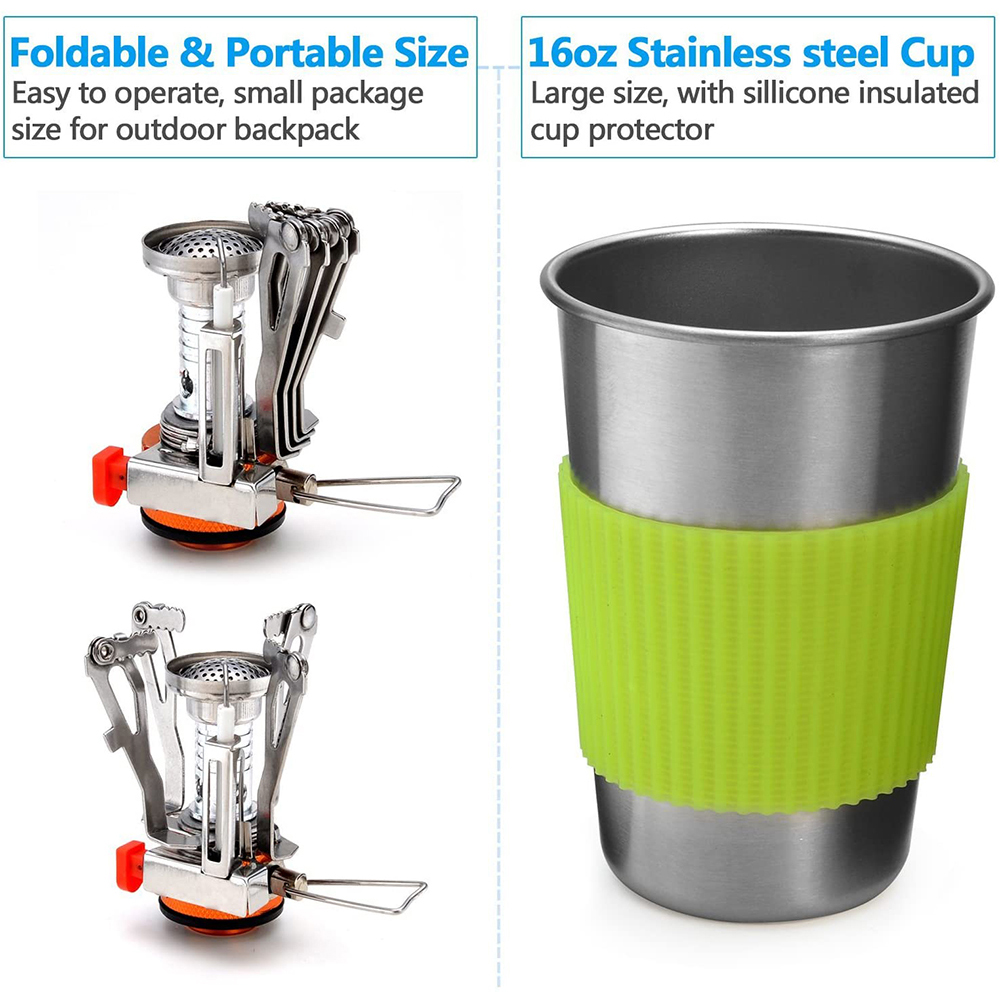 Camping Cookware Kit with Stov - مراجعة Camping Cooking Roll وسعره