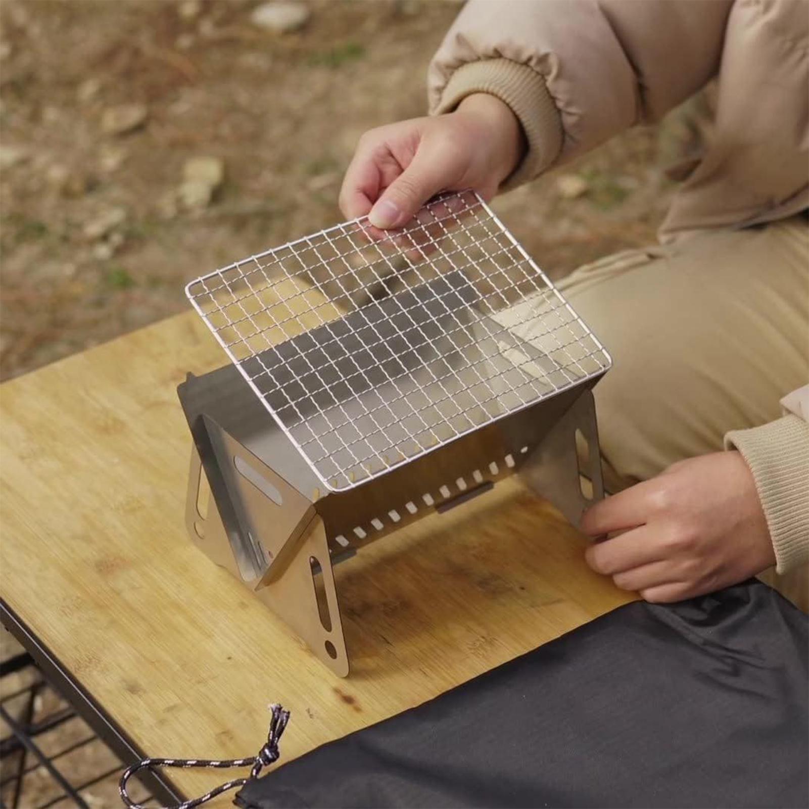 Foldable Portable Charcoal Gri - مراجعة Camping Cooking Fire Pit وسعره