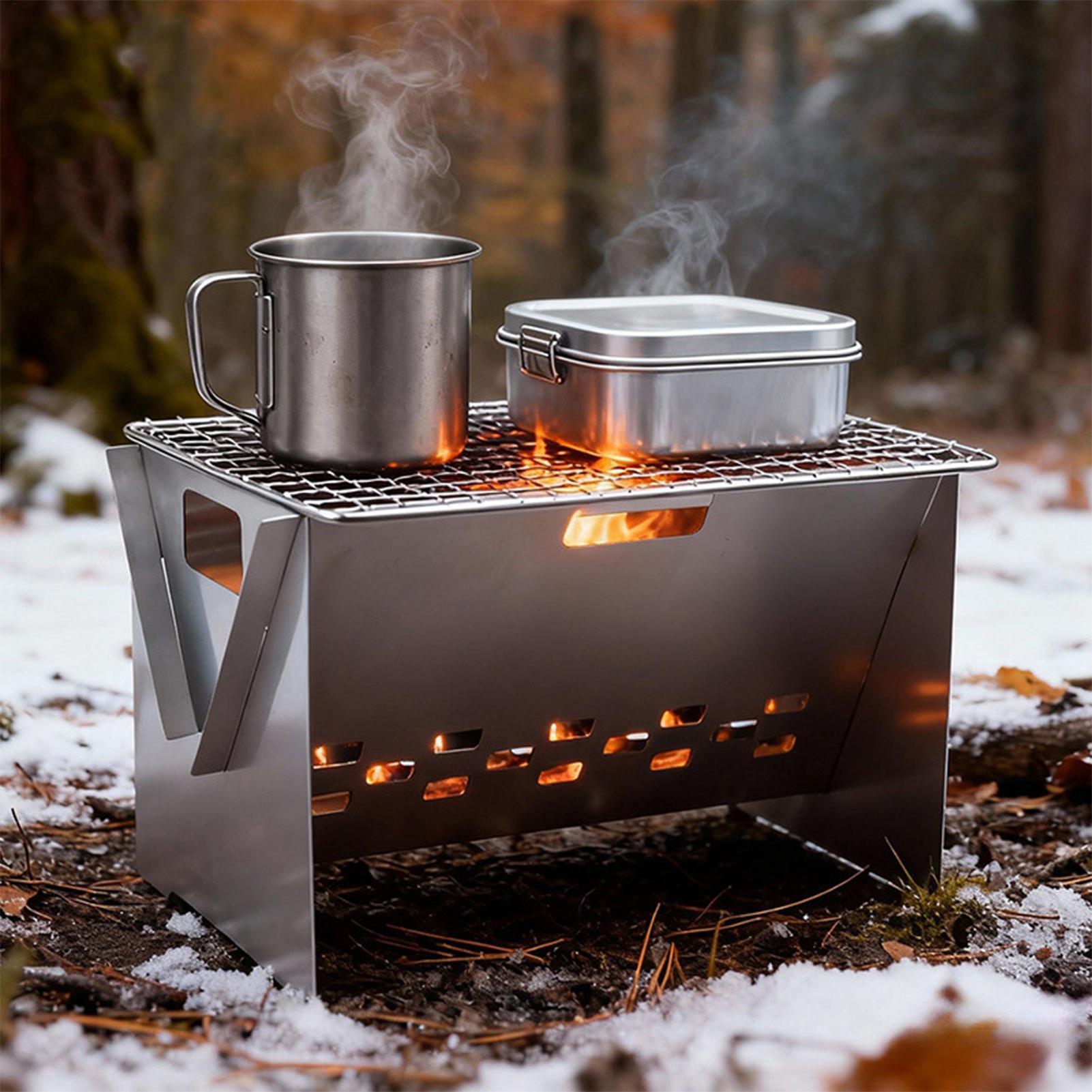 Foldable Portable Charcoal Gri - مراجعة Camping Cooking Fire Pit وسعره