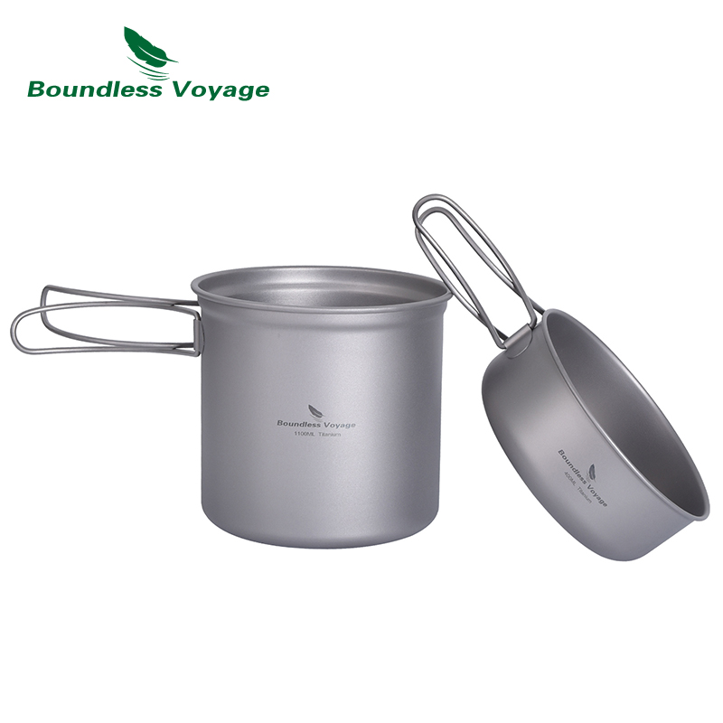 Boundless Voyage Titanium Pot  - مراجعة Camping Cooking Mess Kit وسعره